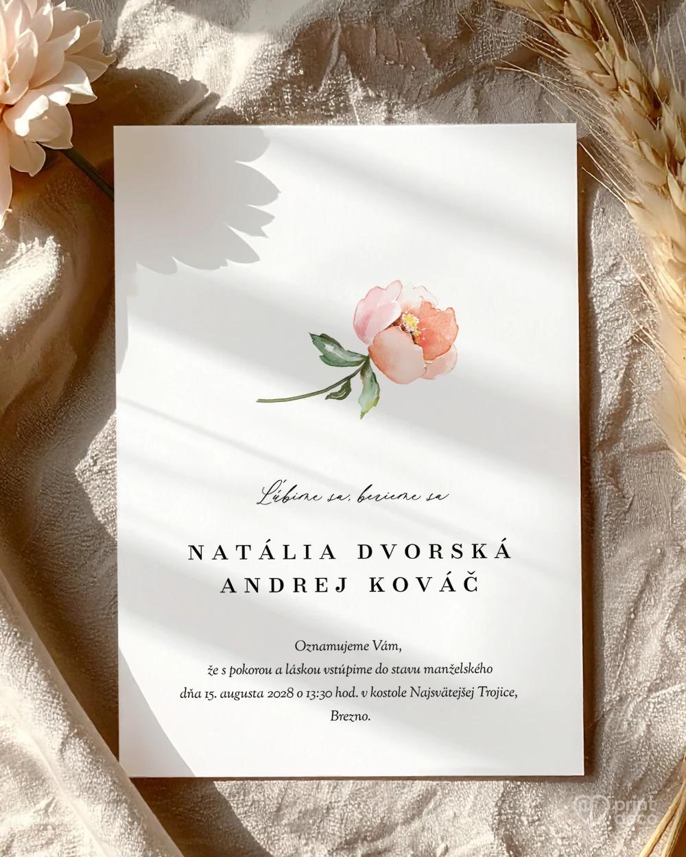 Svadobné oznámenia – Kvetinový sľub IV 0/2