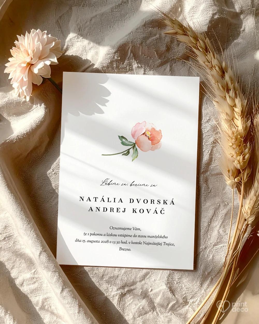 Svadobné oznámenia – Kvetinový sľub IV 1/2