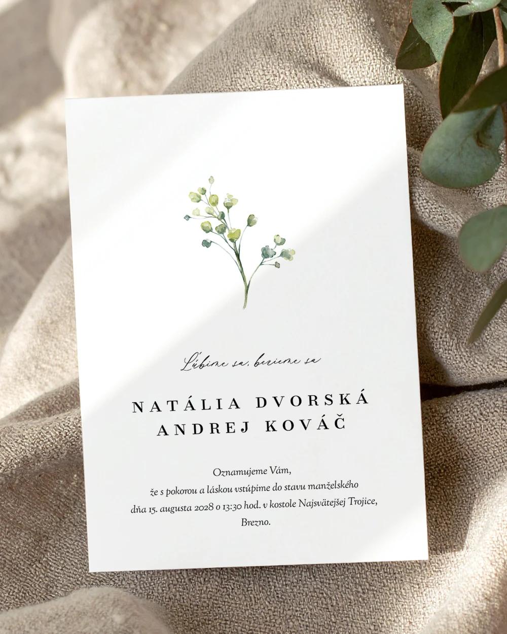 Svadobné oznámenia – Greenery VIII 0/2