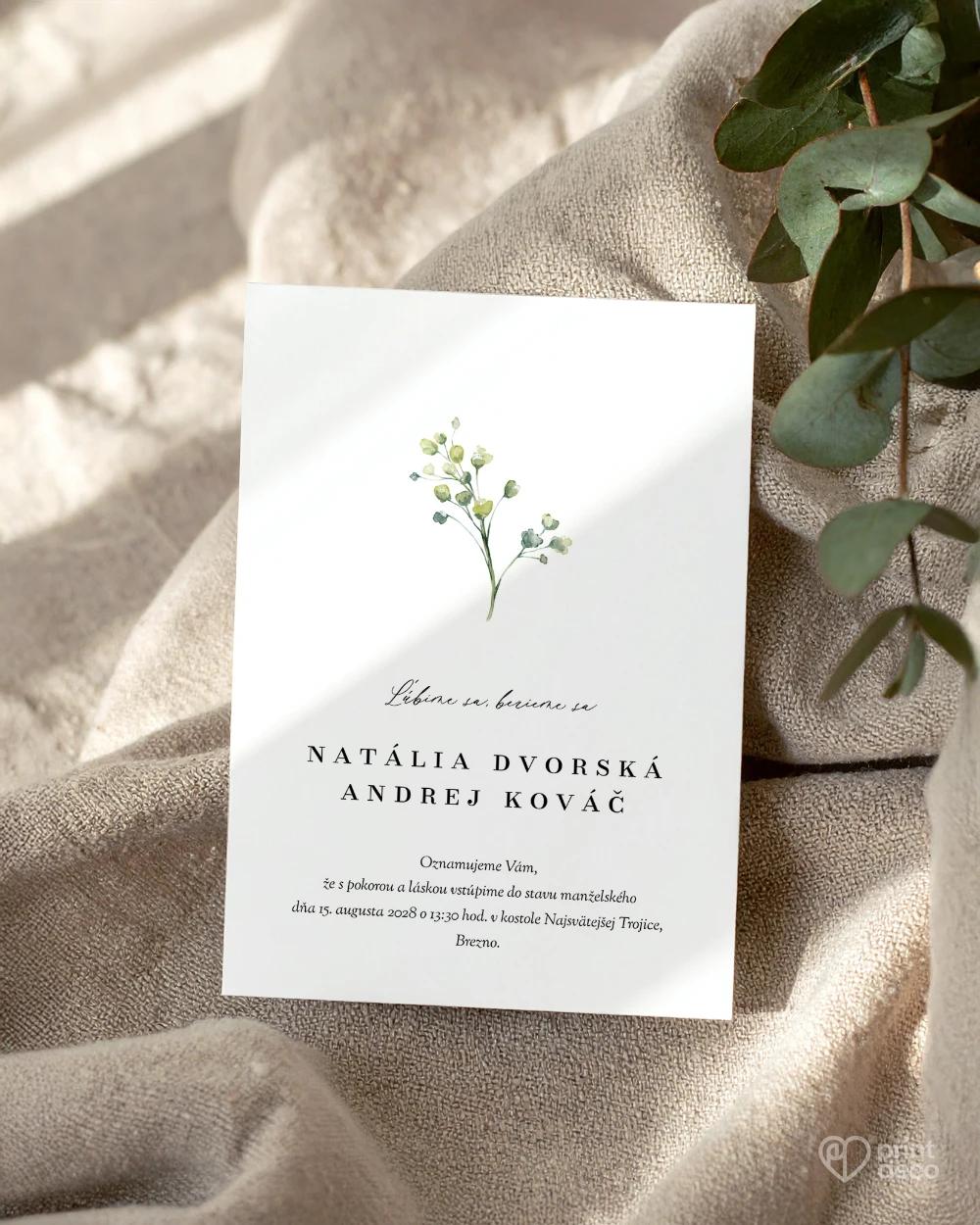 Svadobné oznámenia – Greenery VIII 1/2