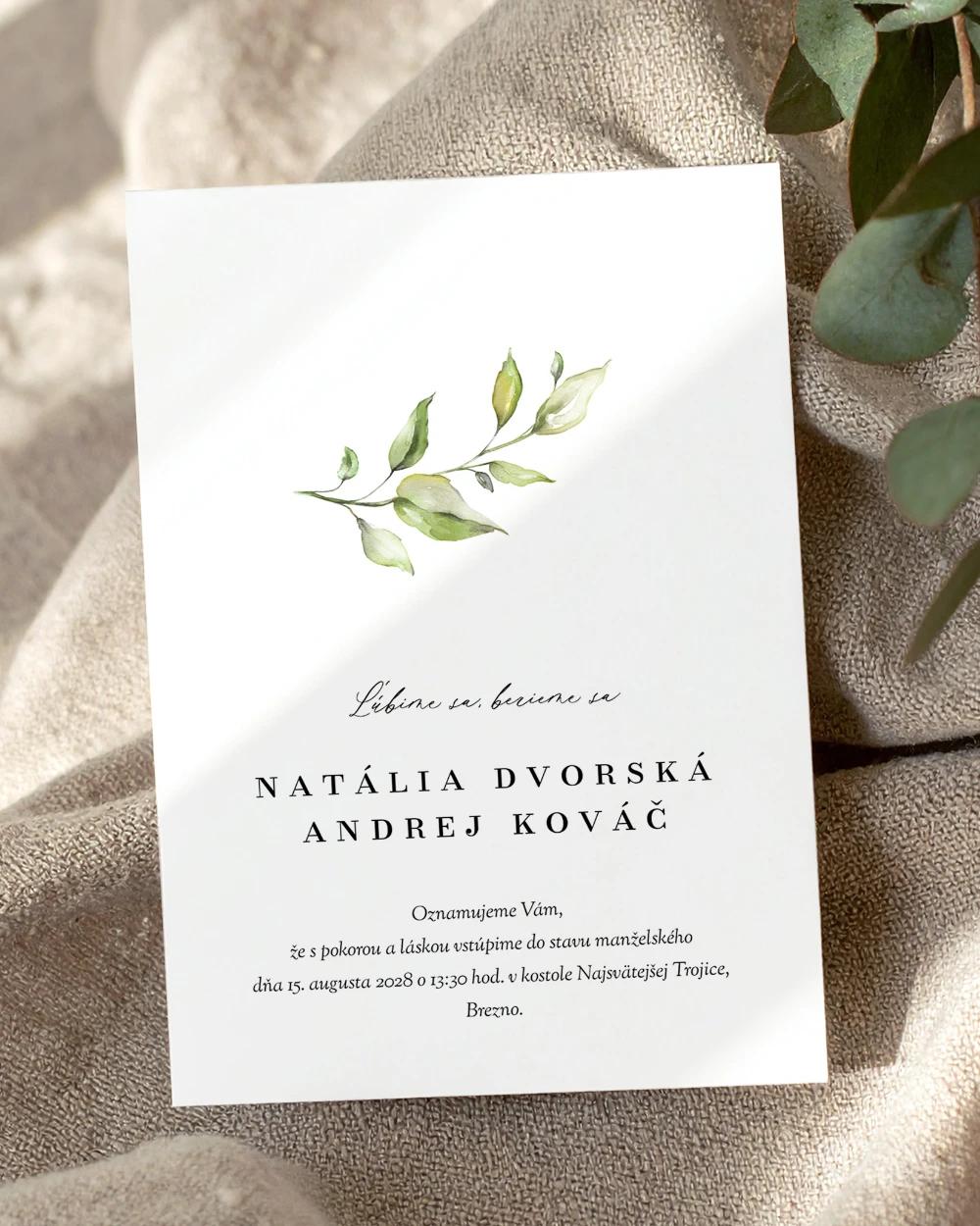 Svadobné oznámenia – Greenery IX 0/2