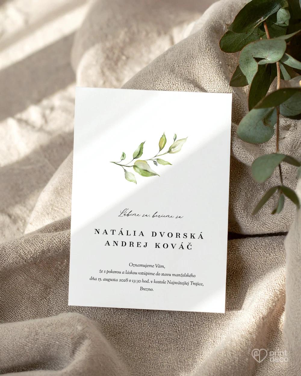 Svadobné oznámenia – Greenery IX 1/2