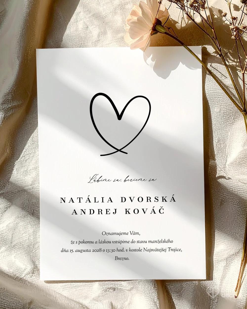 Svadobné oznámenia – Jedno srdce II 0/2