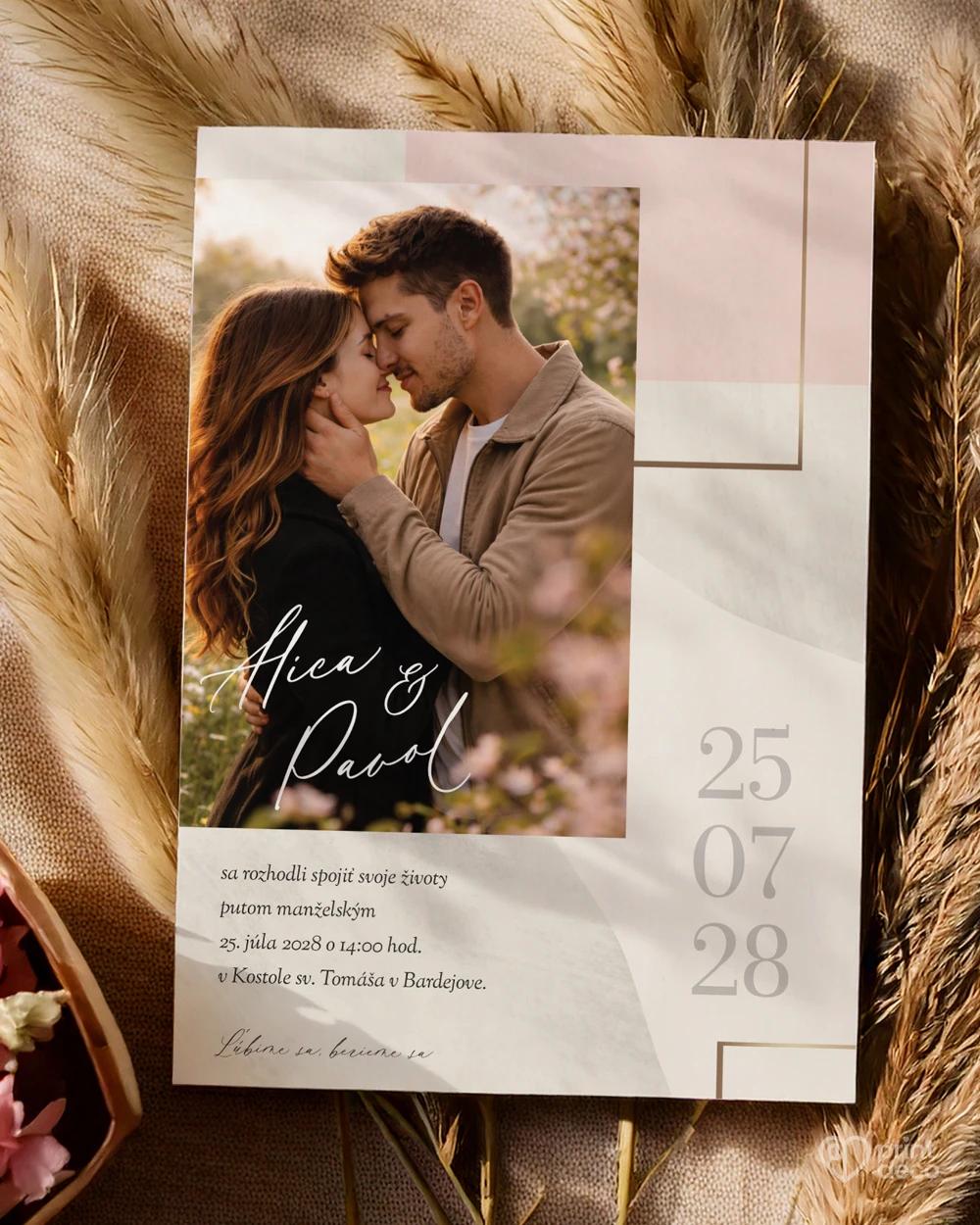 Svadobné oznámenie s fotografiou - Geometická láska 0/2