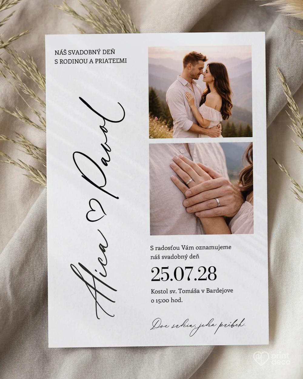 Svadobné oznámenie s fotografiou  – Náš príbeh III 0/2