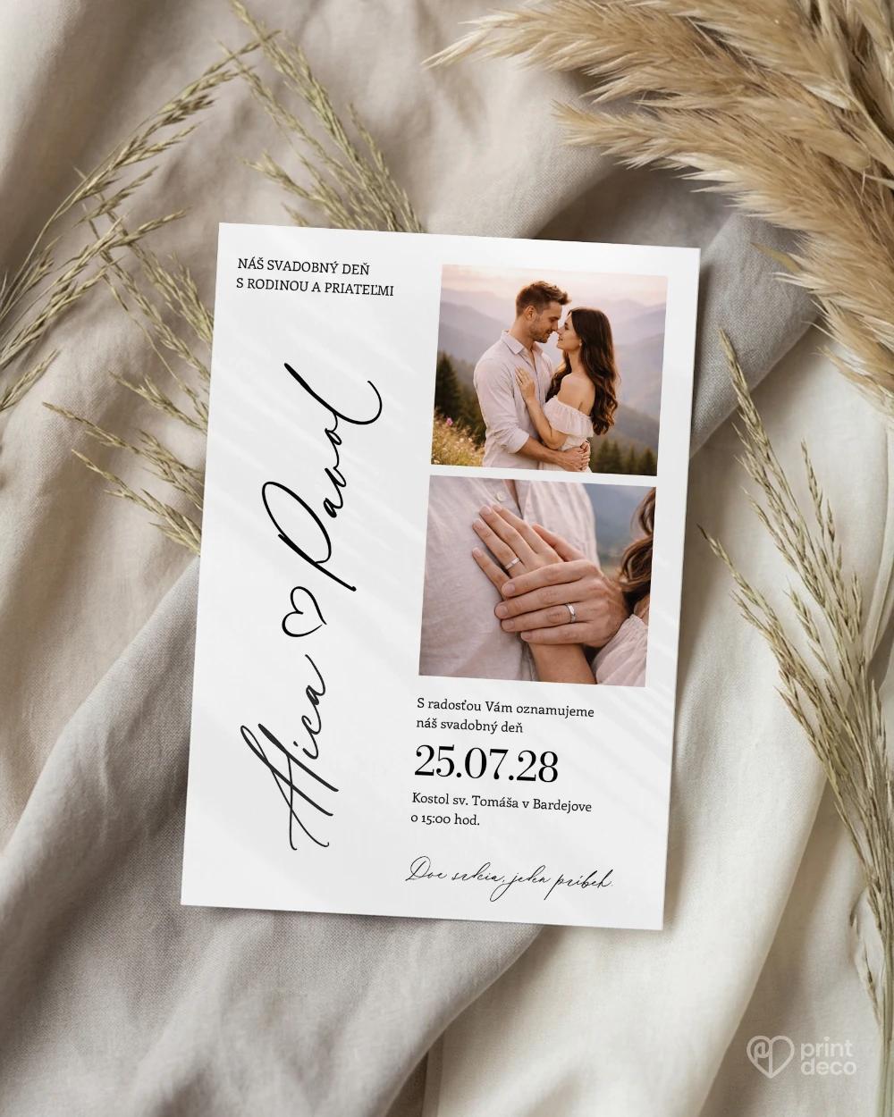 Svadobné oznámenie s fotografiou  – Náš príbeh III 1/2