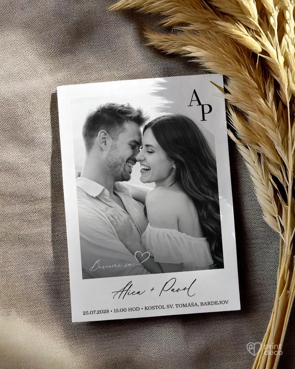 Svadobné oznámenie s fotografiou – O nás dvoch II 1/2
