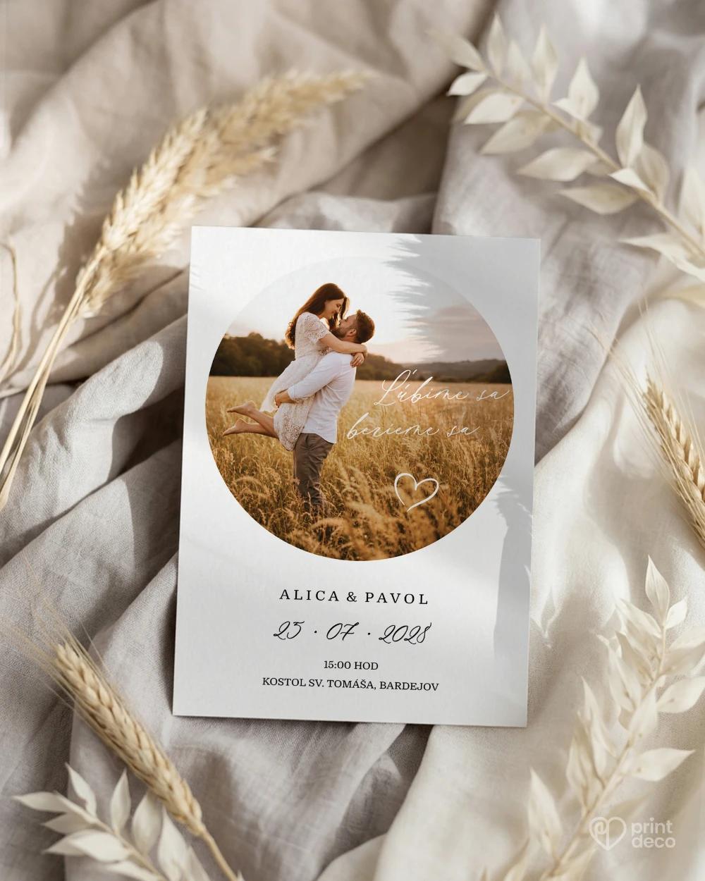 Svadobné oznámenie s fotografiou – Kruh lásky 1/2