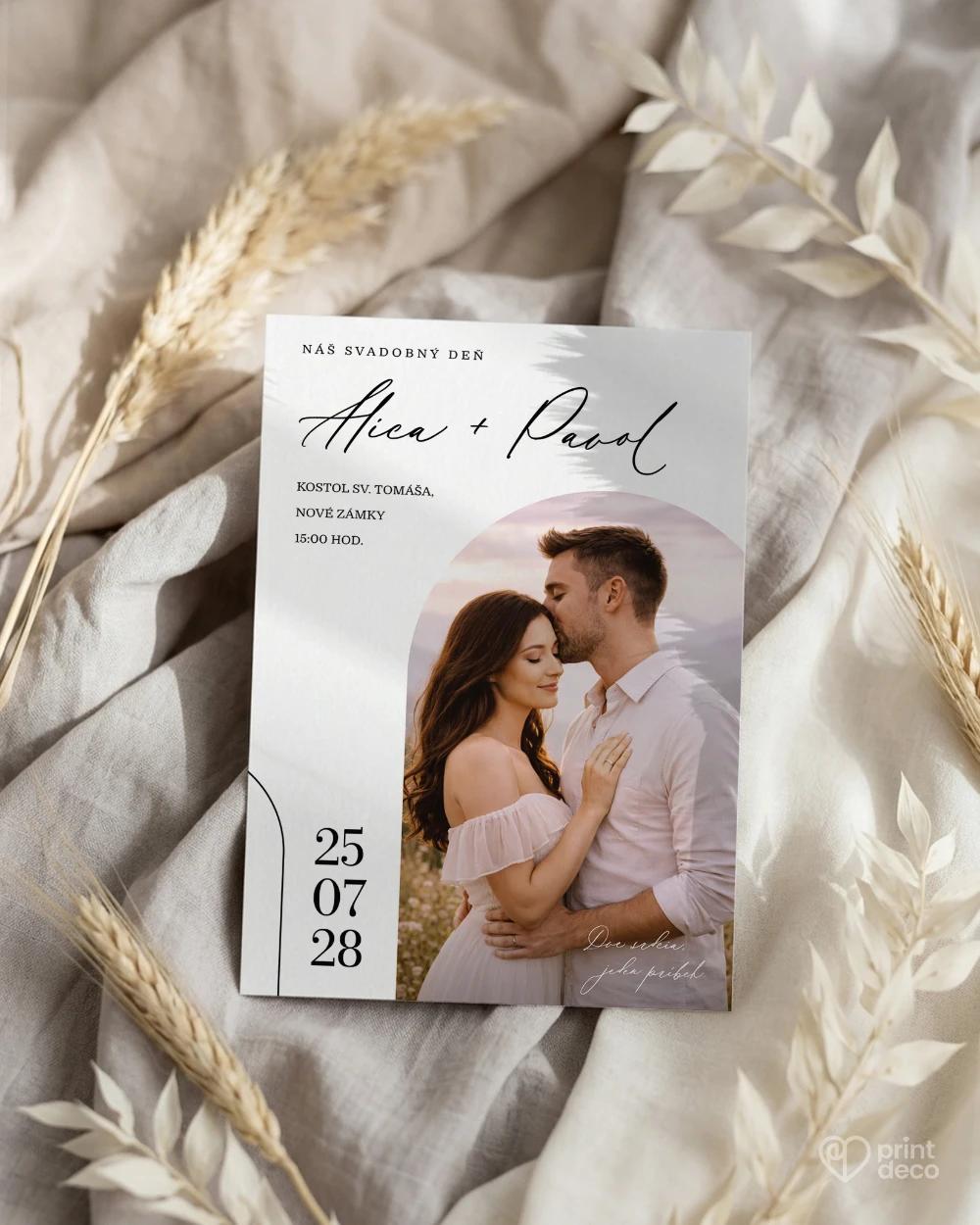 Svadobné oznámenie s fotografiou - Geometická láska II 1/2