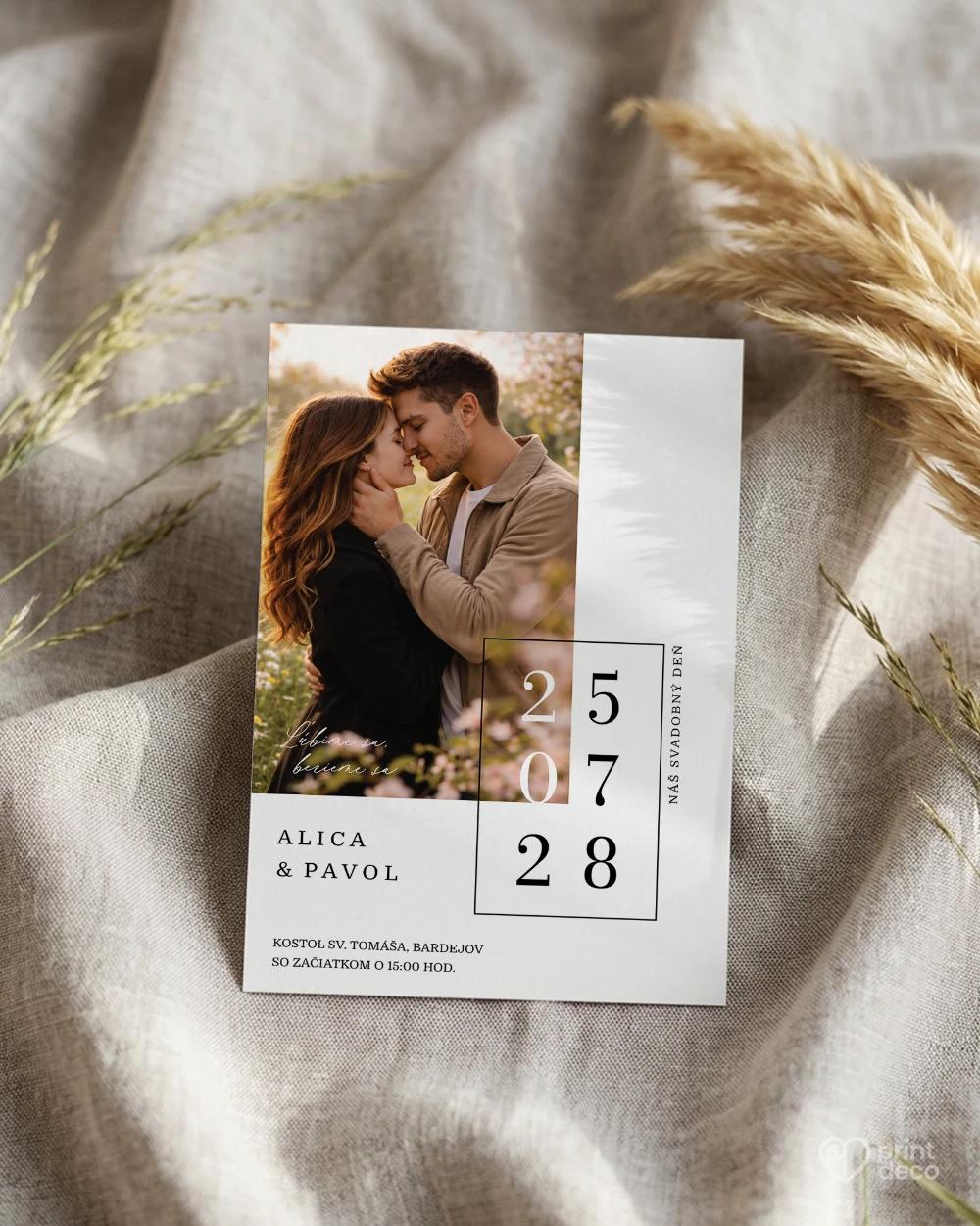 Svadobné oznámenie s fotografiou – Náš deň II 1/2
