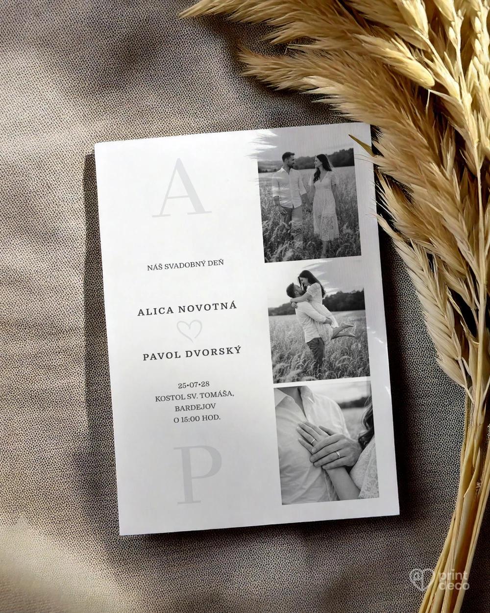 Svadobné oznámenie s fotografiou  – Náš príbeh IV 1/2