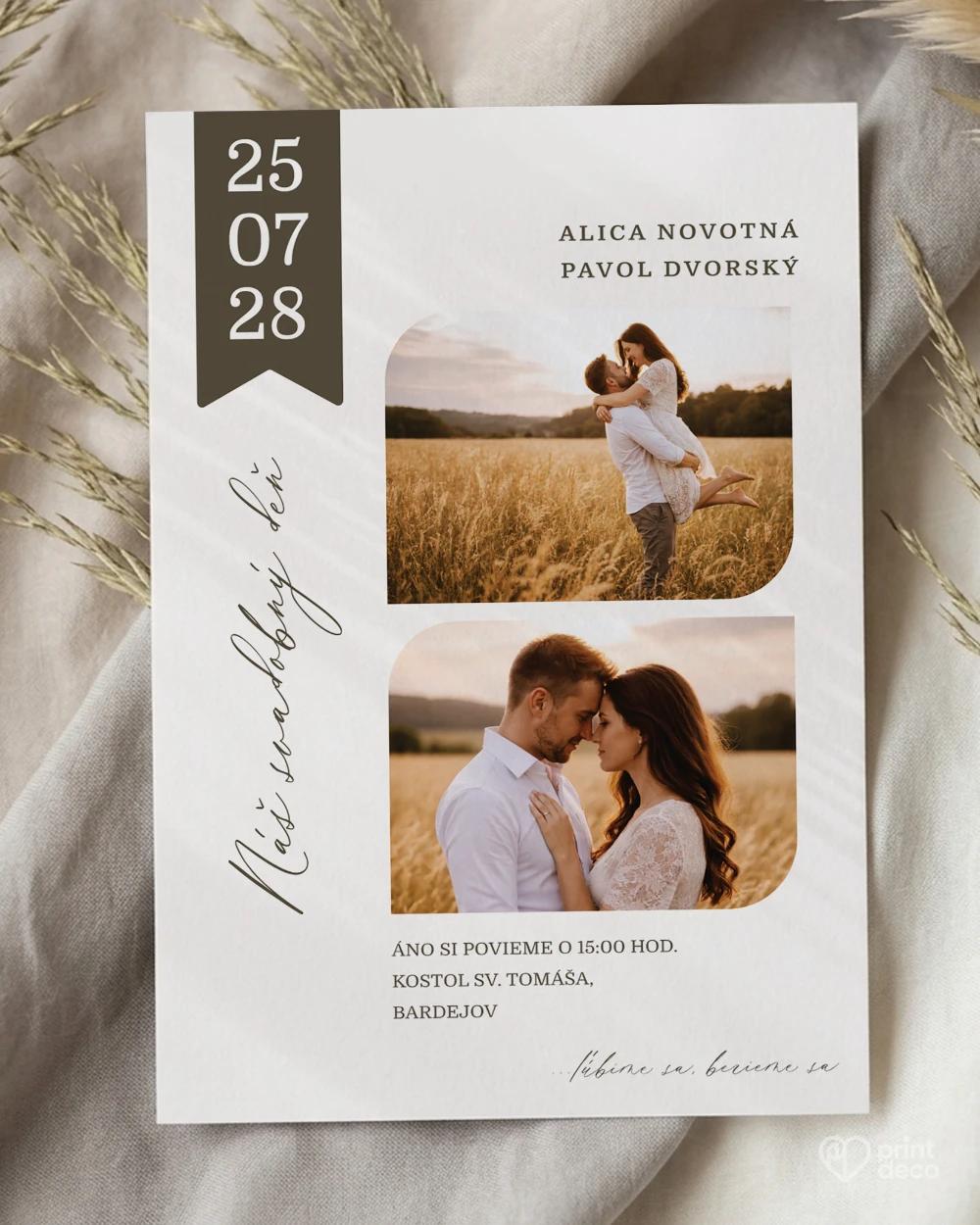 Svadobné oznámenie s fotografiou  – V jednote spojení 0/2