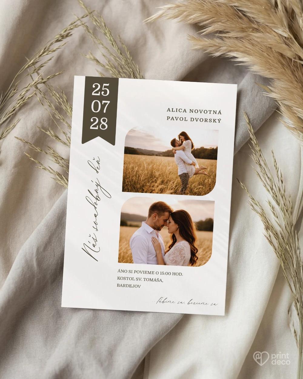 Svadobné oznámenie s fotografiou  – V jednote spojení 1/2