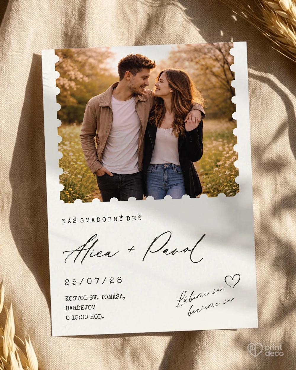 Svadobné oznámenie s fotografiou – List lásky 0/2