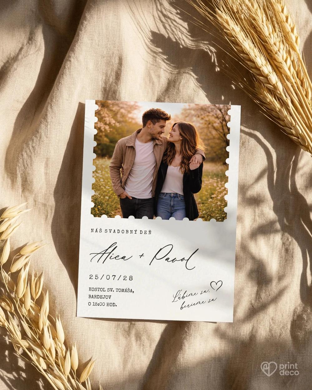 Svadobné oznámenie s fotografiou – List lásky 1/2
