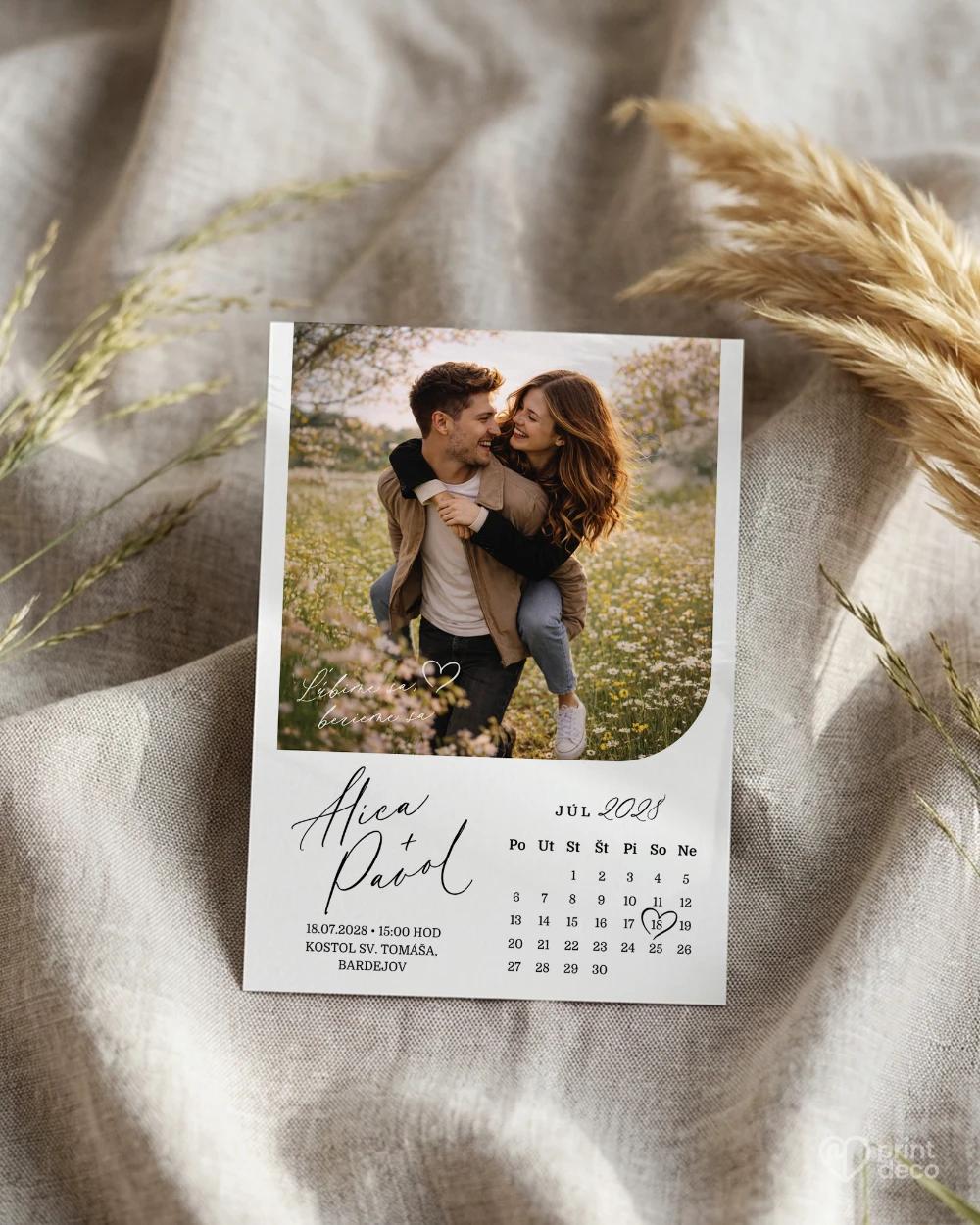 Svadobné oznámenie s fotografiou – Náš deň III 1/2