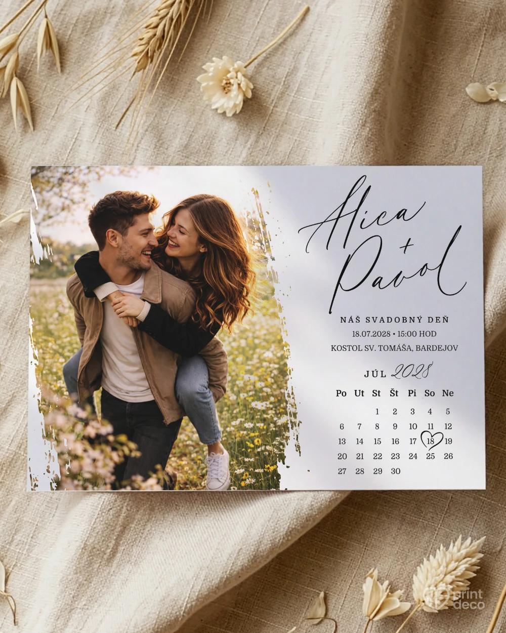 Svadobné oznámenie s fotografiou – Náš deň IV 0/2