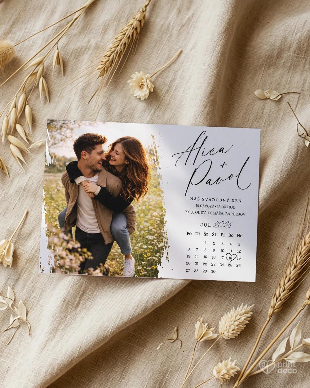 Svadobné oznámenie s fotografiou – Náš deň IV 1/2
