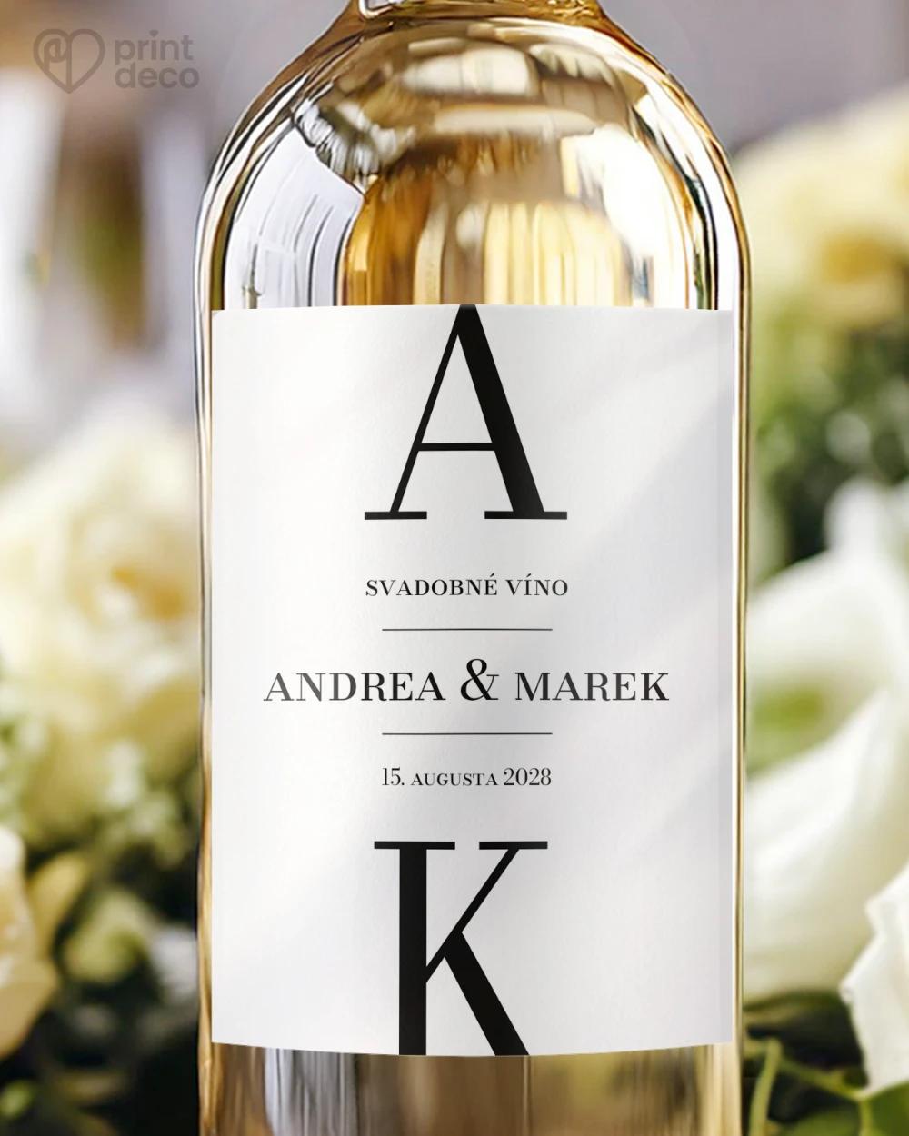 Svadobné etikety – Elegantný monogram 0/2