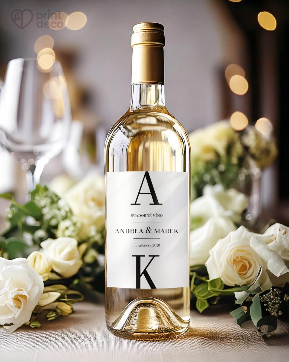 Svadobné etikety – Elegantný monogram 1/2