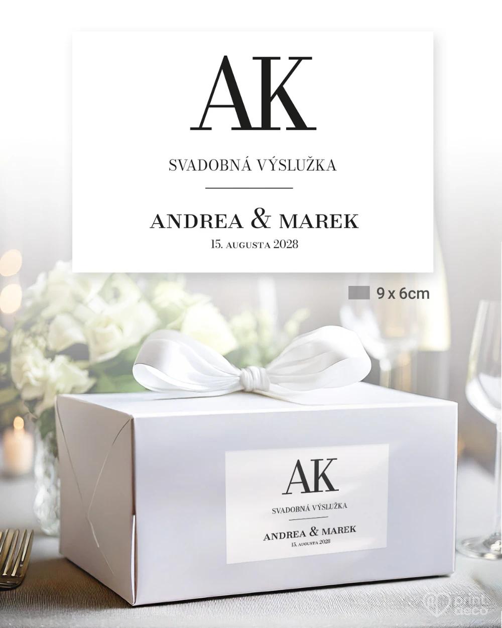 Svadobné samolepky na výslužky Elegantný monogram 3/5