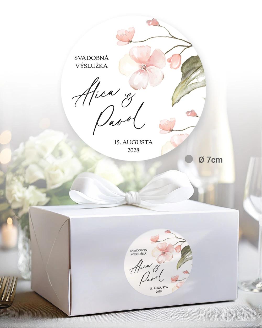 Svadobné samolepky na výslužky Kvetinový sľub II 4/5
