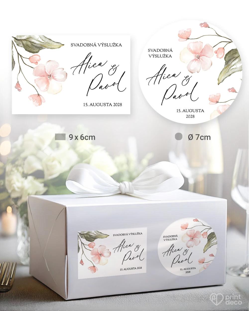 Svadobné samolepky na výslužky Kvetinový sľub II 0/5