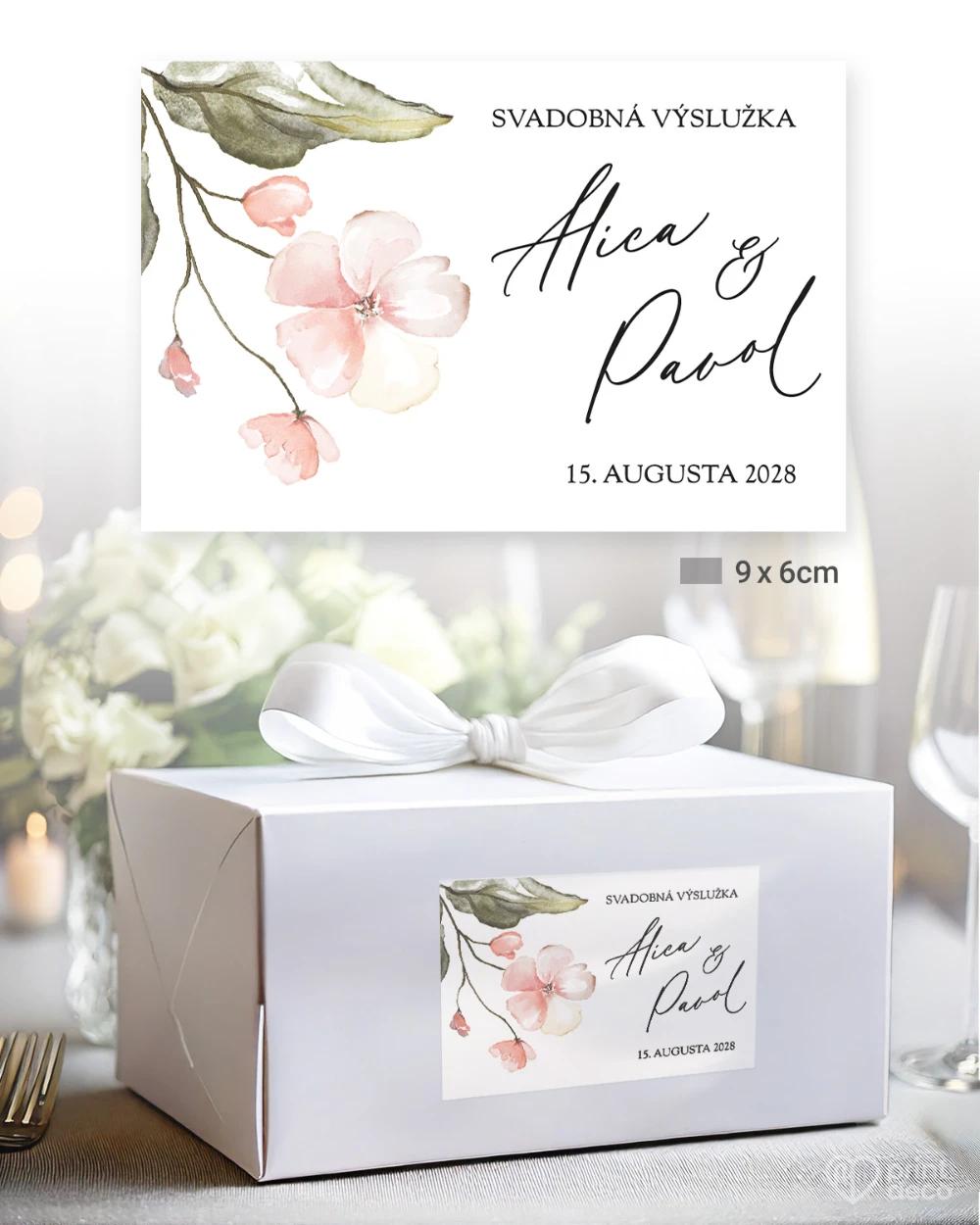 Svadobné samolepky na výslužky Kvetinový sľub II 3/5
