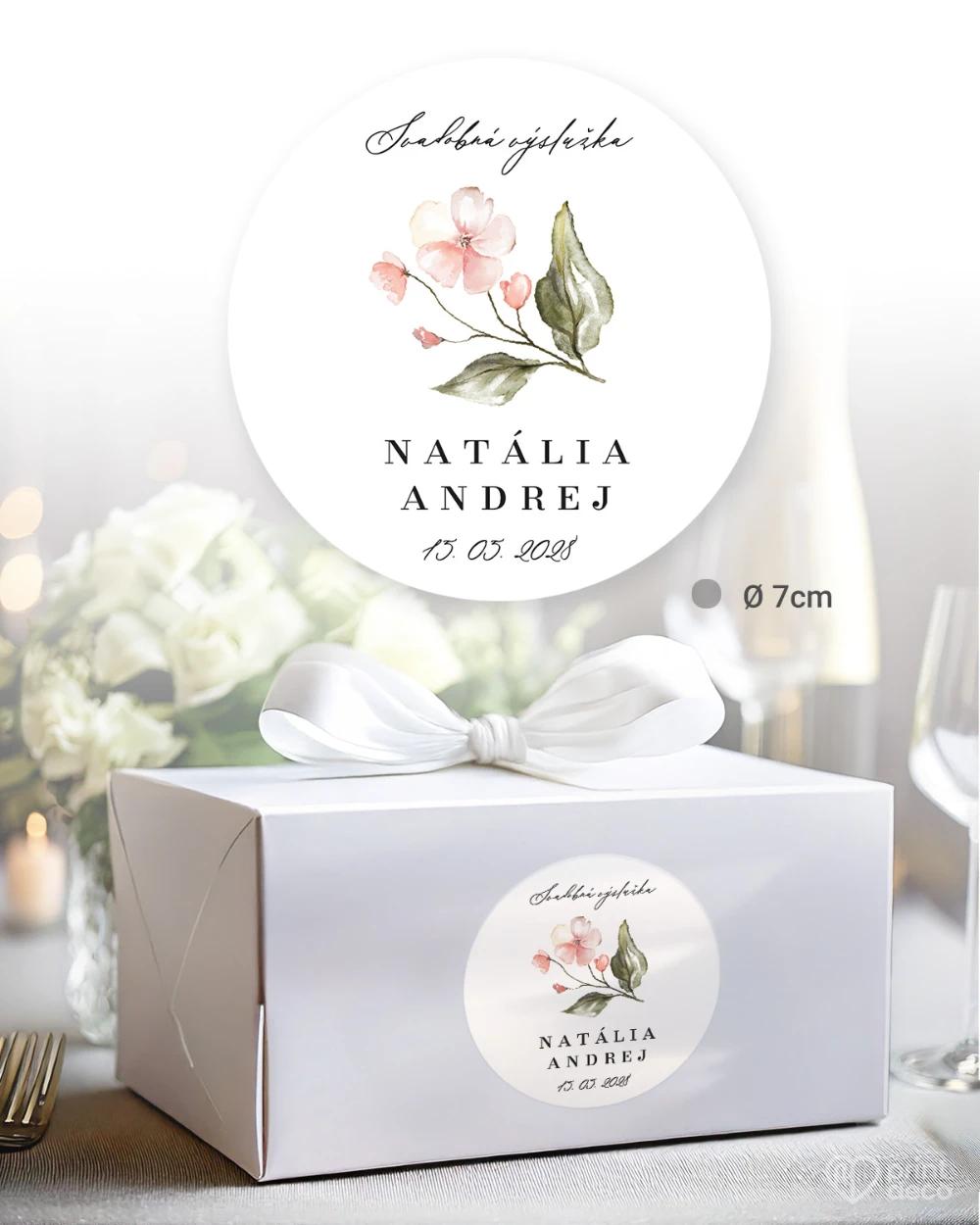 Svadobné samolepky na výslužky Kvetinový sľub III 4/5