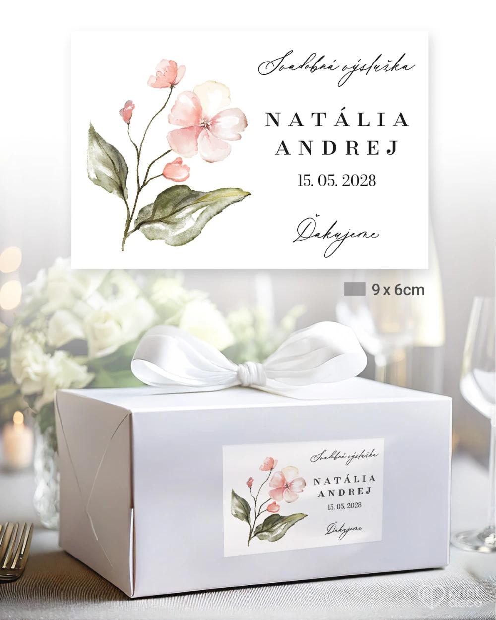 Svadobné samolepky na výslužky Kvetinový sľub III 2/5