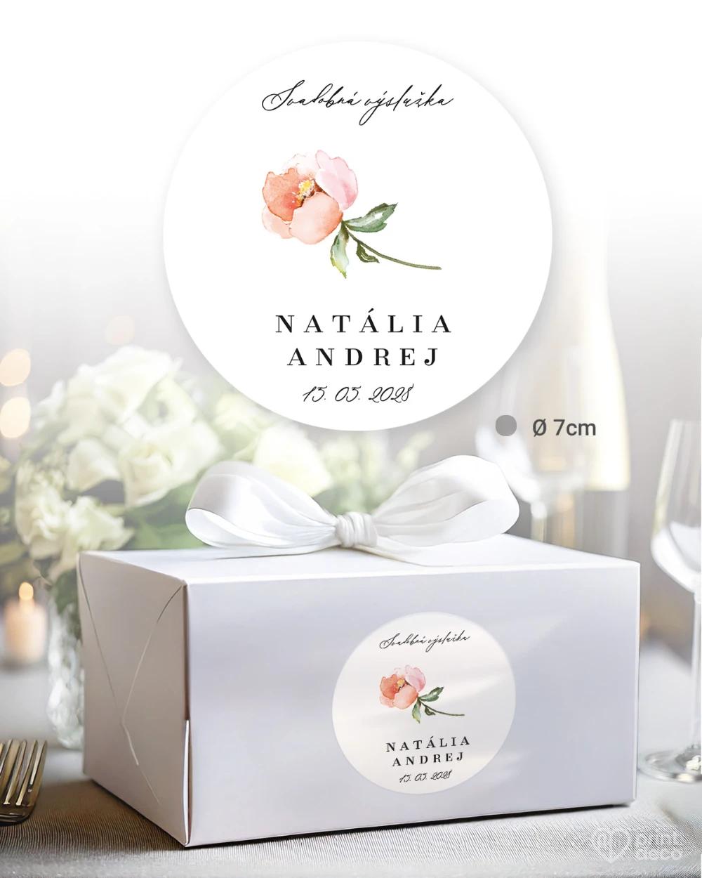 Svadobné samolepky na výslužky Kvetinový sľub IV 1/5