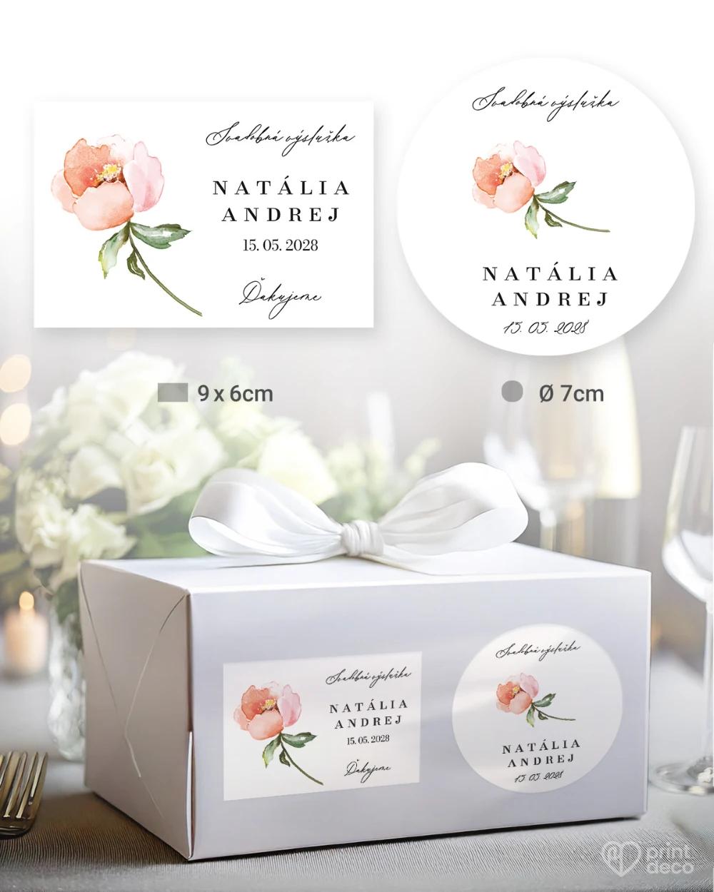 Svadobné samolepky na výslužky Kvetinový sľub IV 0/5