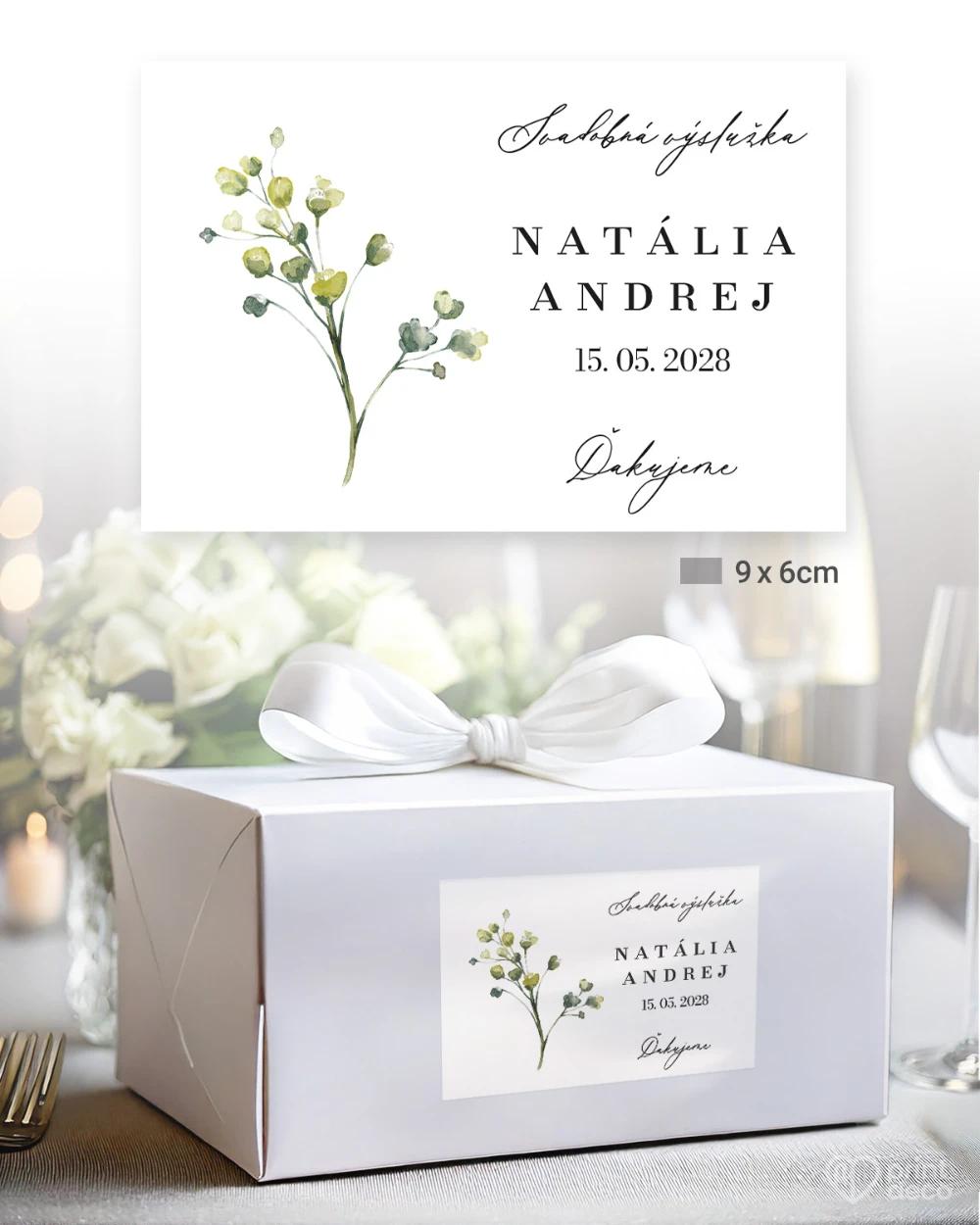 Svadobné samolepky na výslužky Greenery VIII 2/5