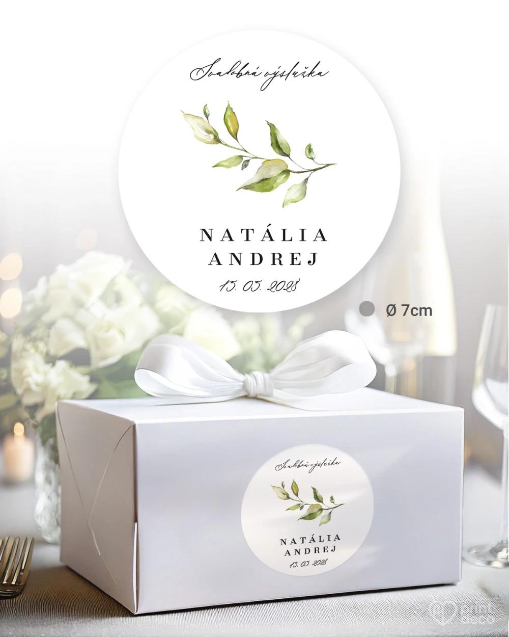 Svadobné samolepky na výslužky Greenery IX 4/5