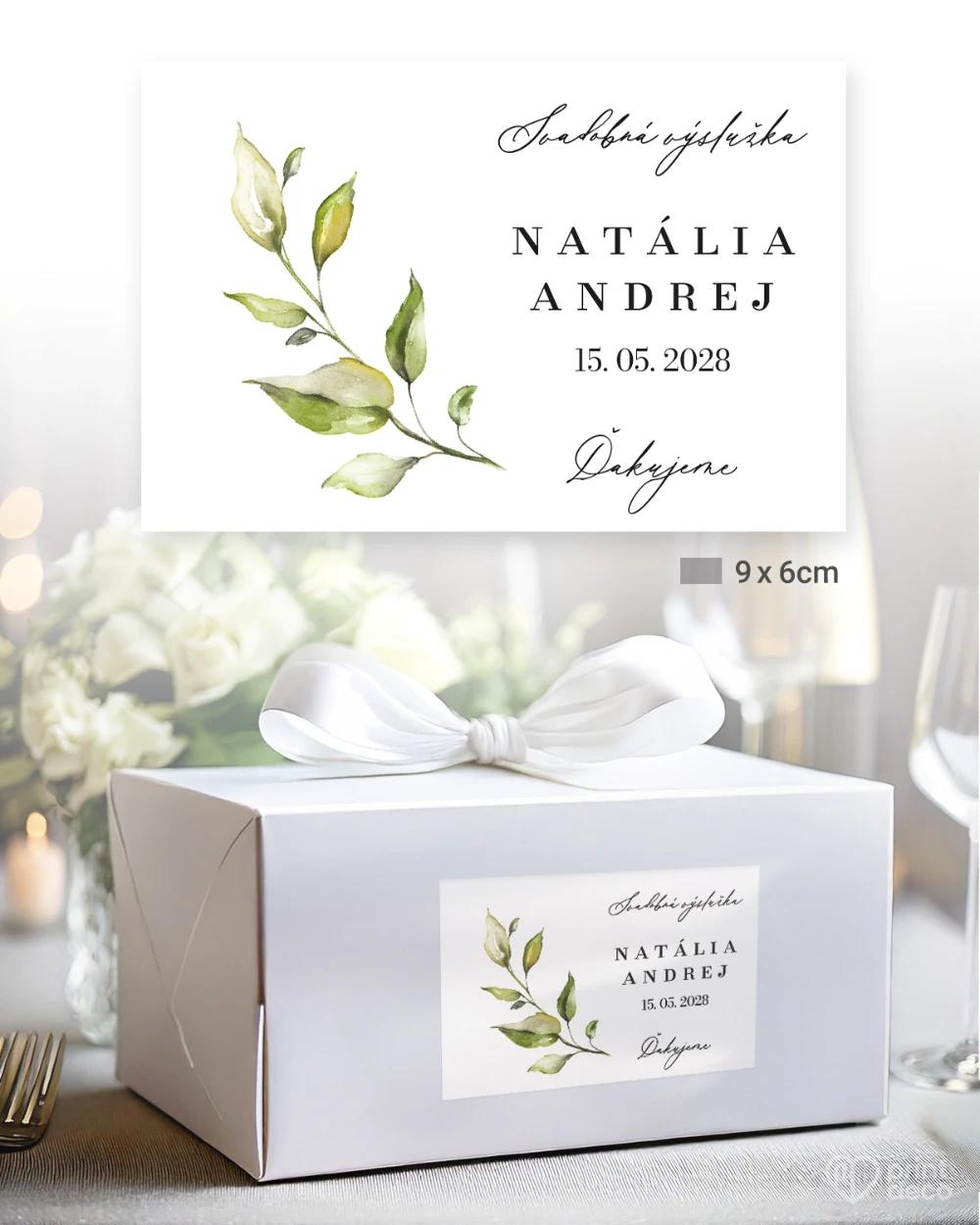 Svadobné samolepky na výslužky Greenery IX 2/5