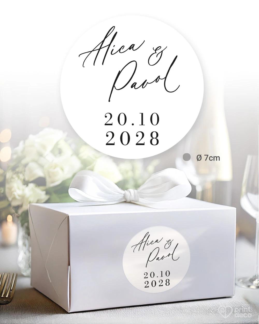 Svadobné samolepky na výslužky Náš deň 4/5