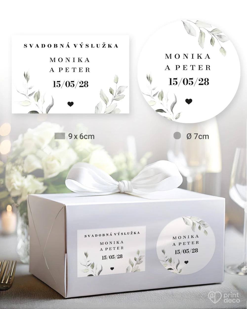 Svadobné samolepky na výslužky Zelená romanca 0/5