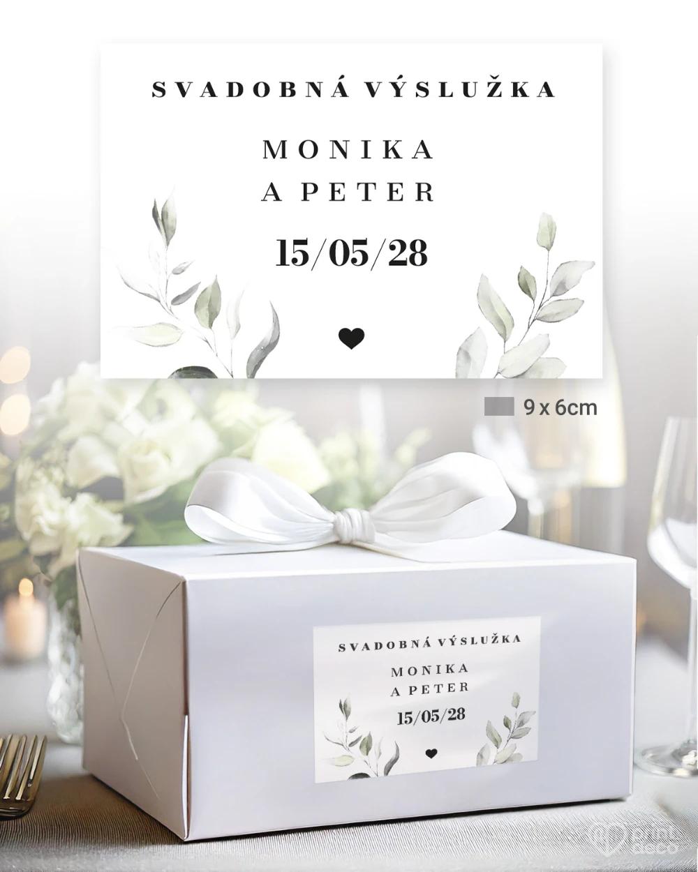 Svadobné samolepky na výslužky Zelená romanca 2/5