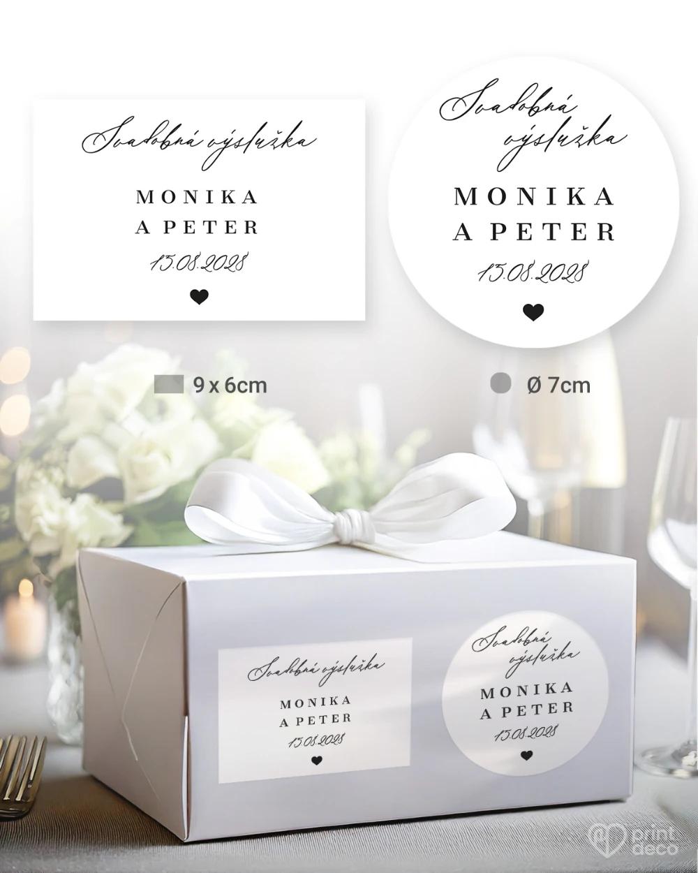 Svadobné samolepky na výslužky Jedno srdce III 0/5