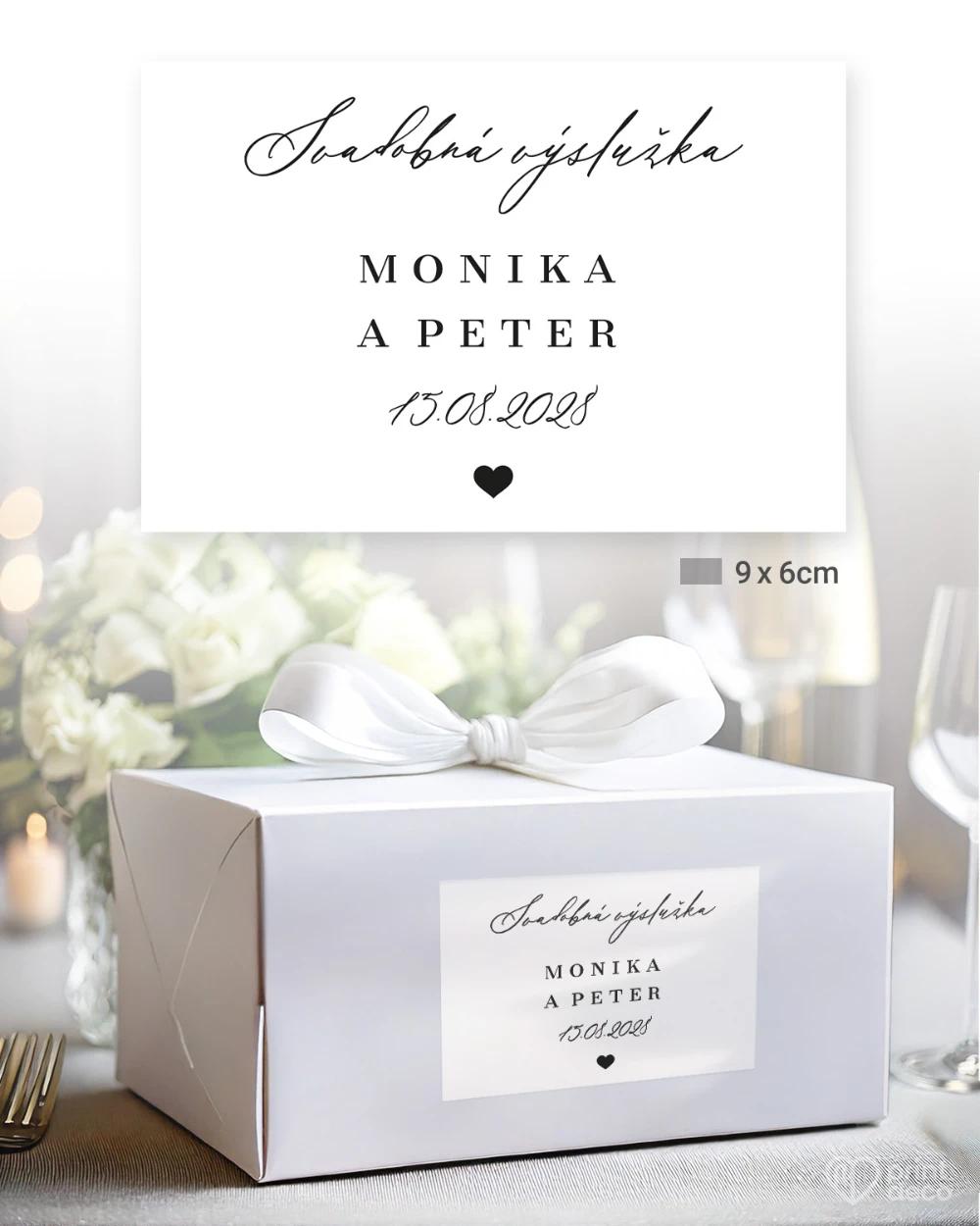 Svadobné samolepky na výslužky Jedno srdce III 2/5