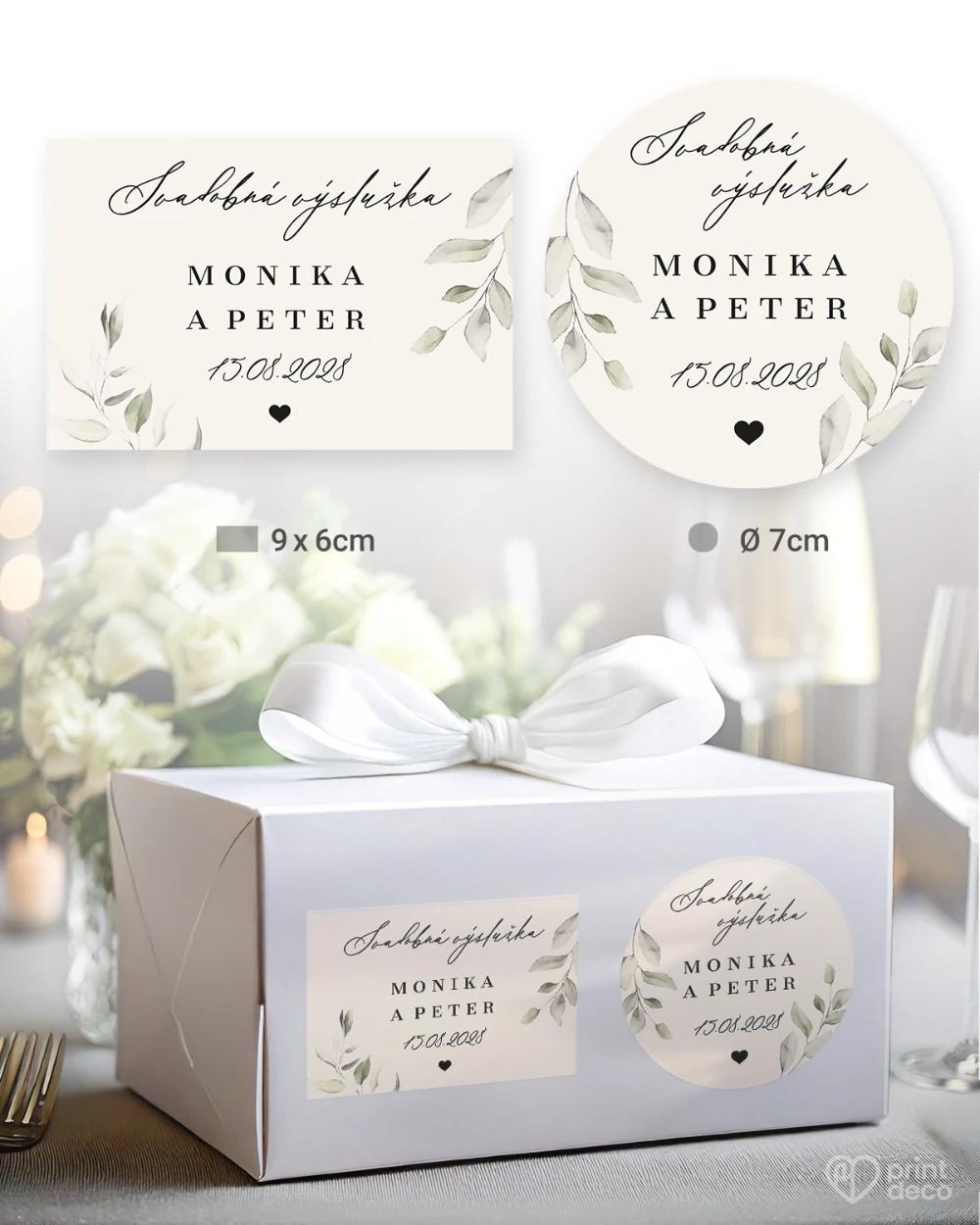 Svadobné samolepky na výslužky Zelená romanca II 0/5