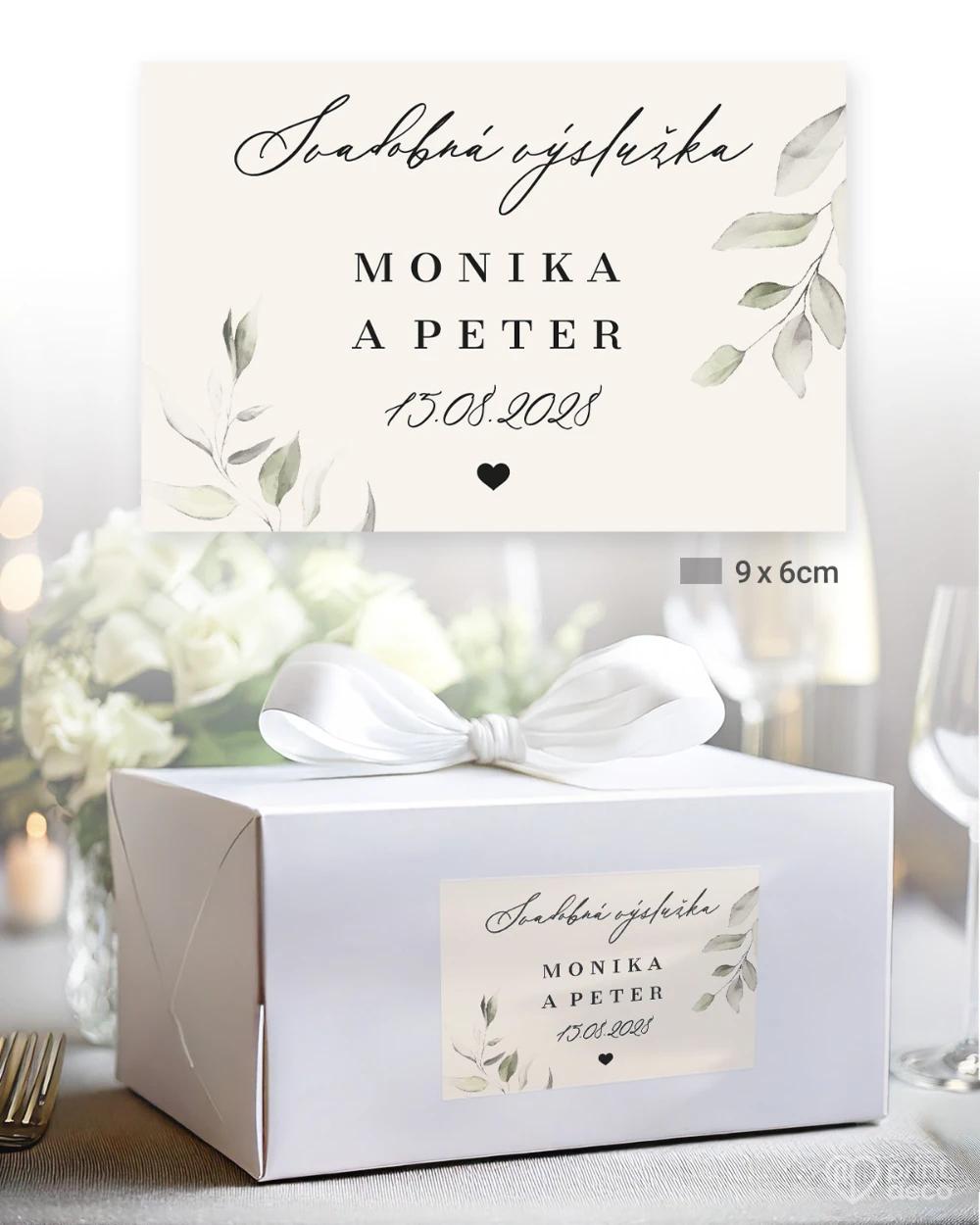 Svadobné samolepky na výslužky Zelená romanca II 2/5