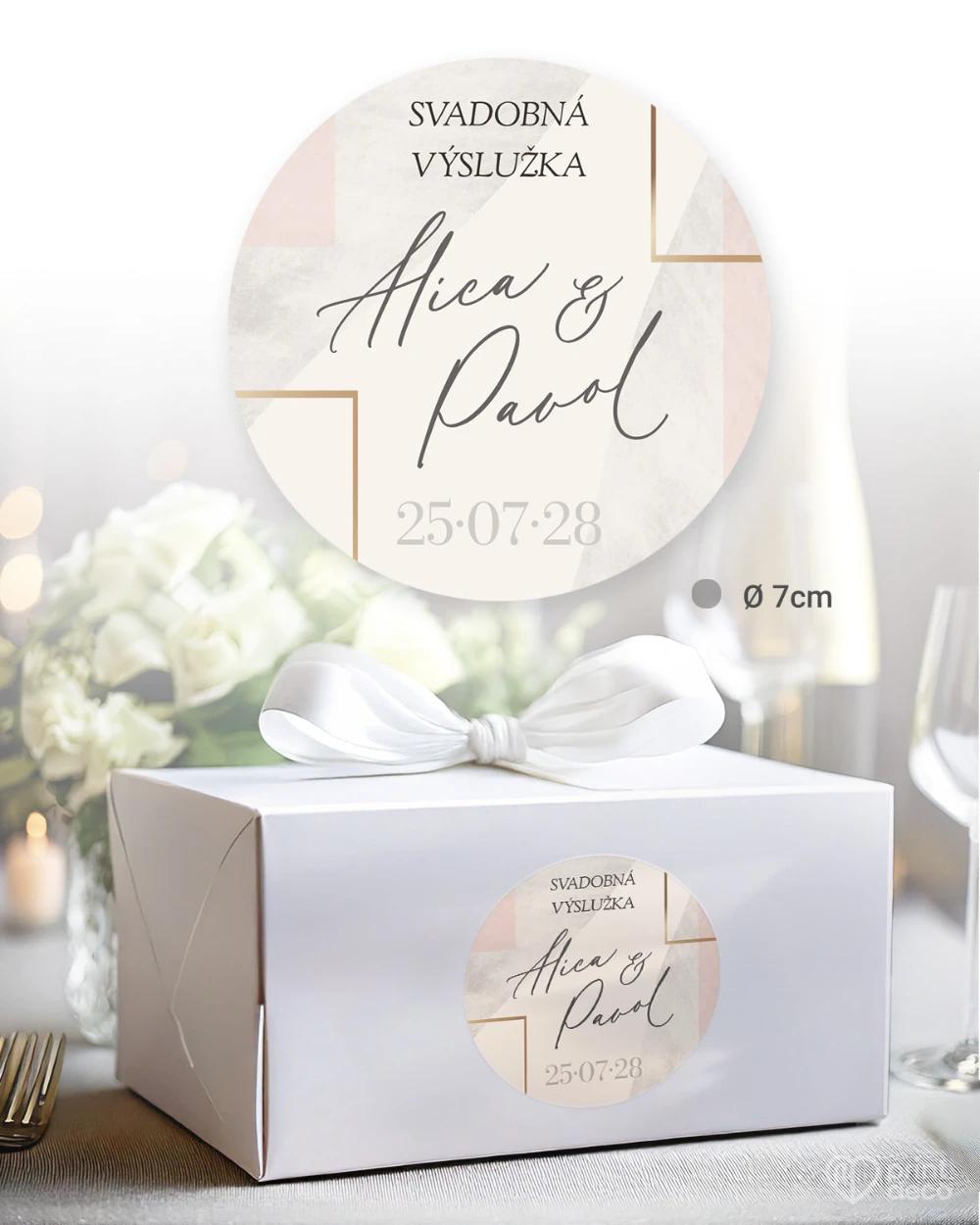 Svadobné samolepky na výslužky Geometrická láska 4/5