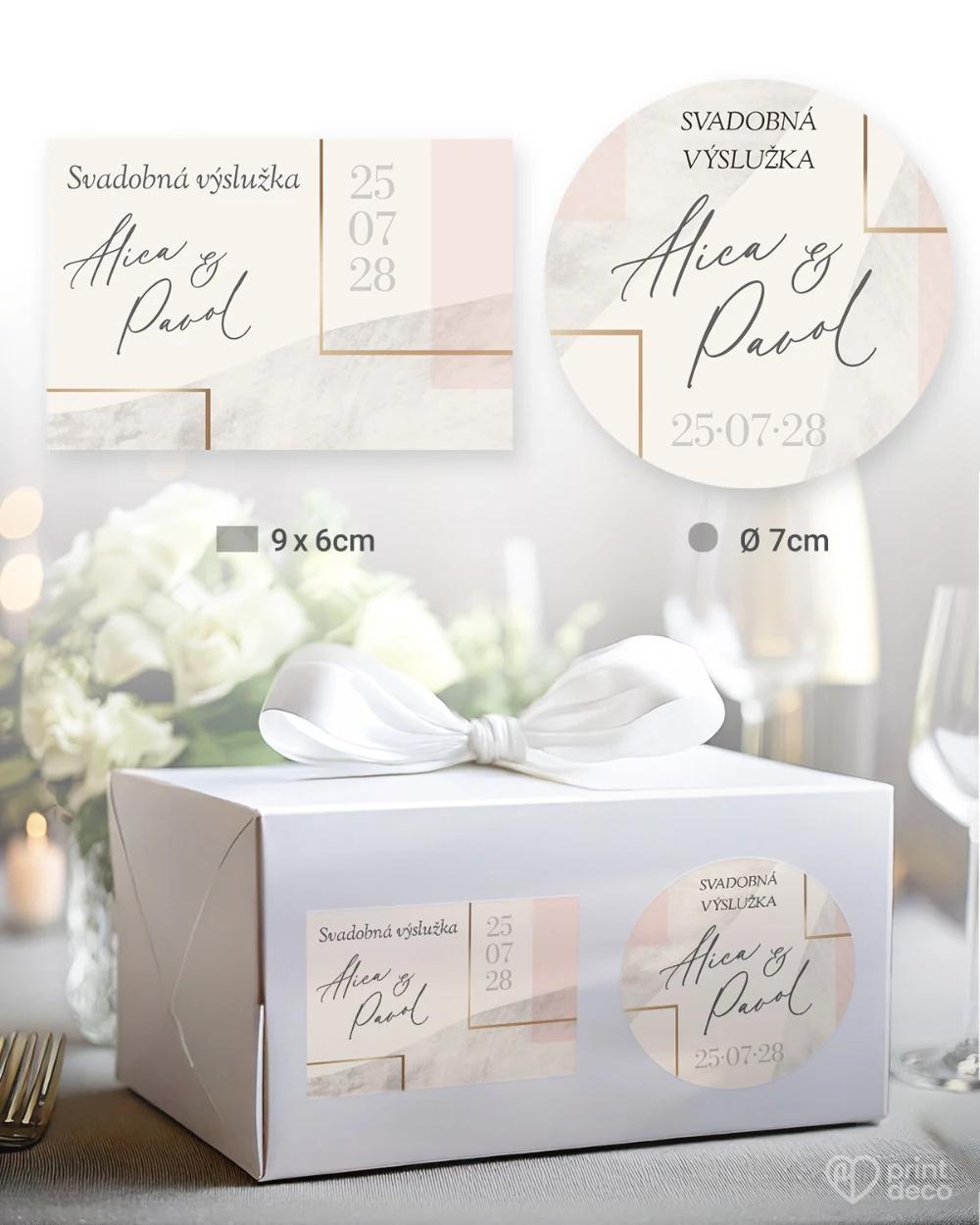 Svadobné samolepky na výslužky Geometrická láska 0/5