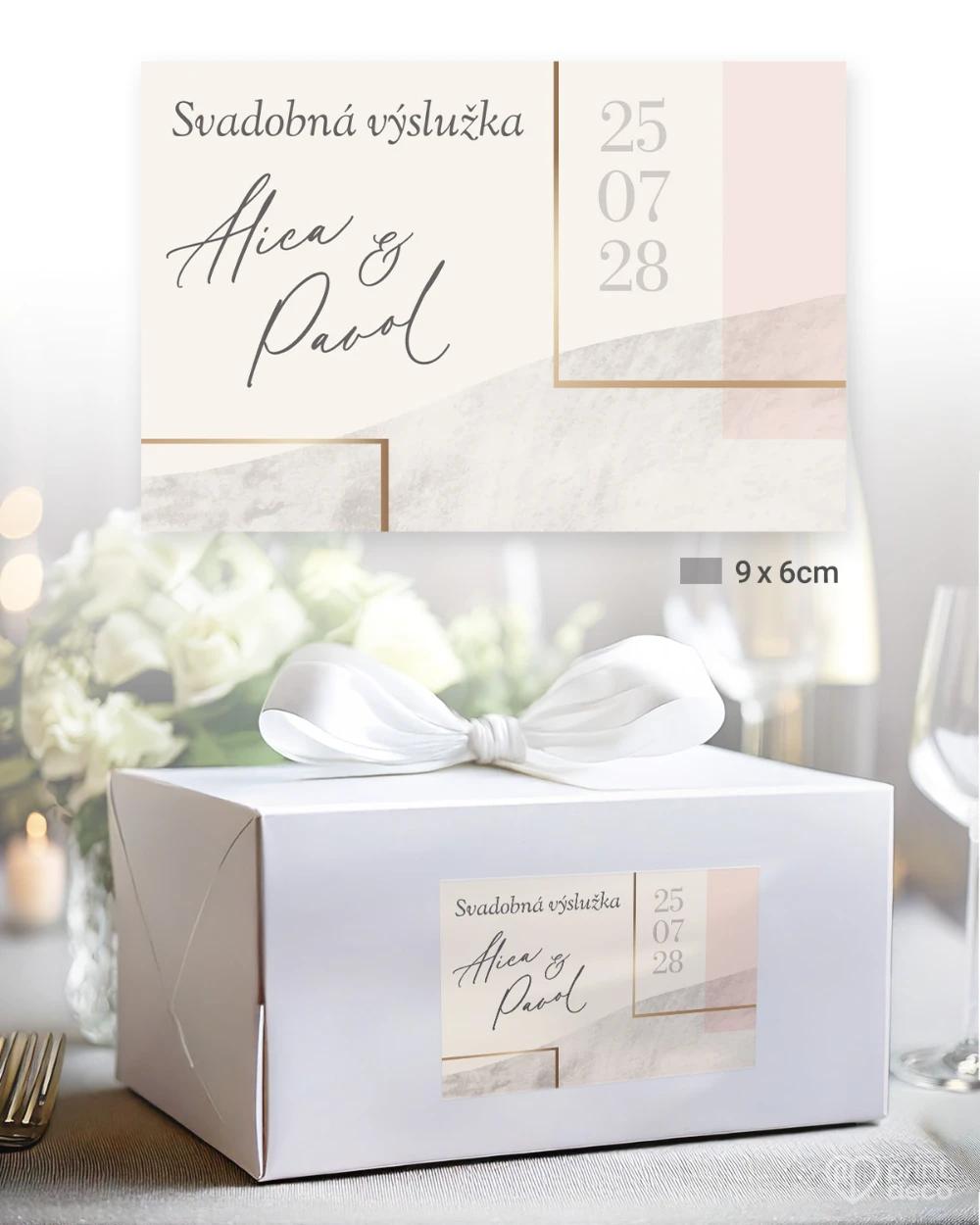 Svadobné samolepky na výslužky Geometrická láska 2/5