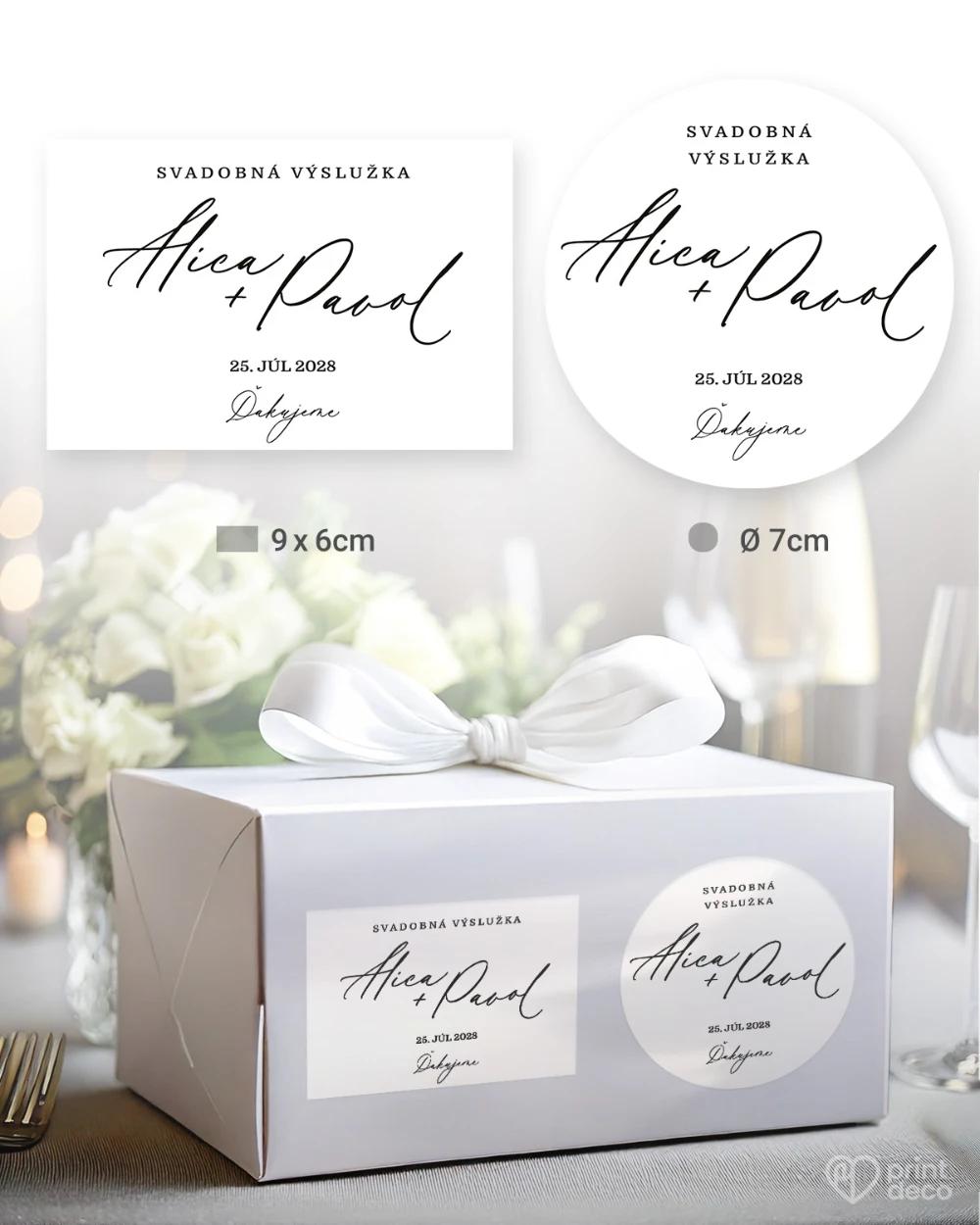 Svadobné samolepky na výslužky V tichu dvoch 0/5