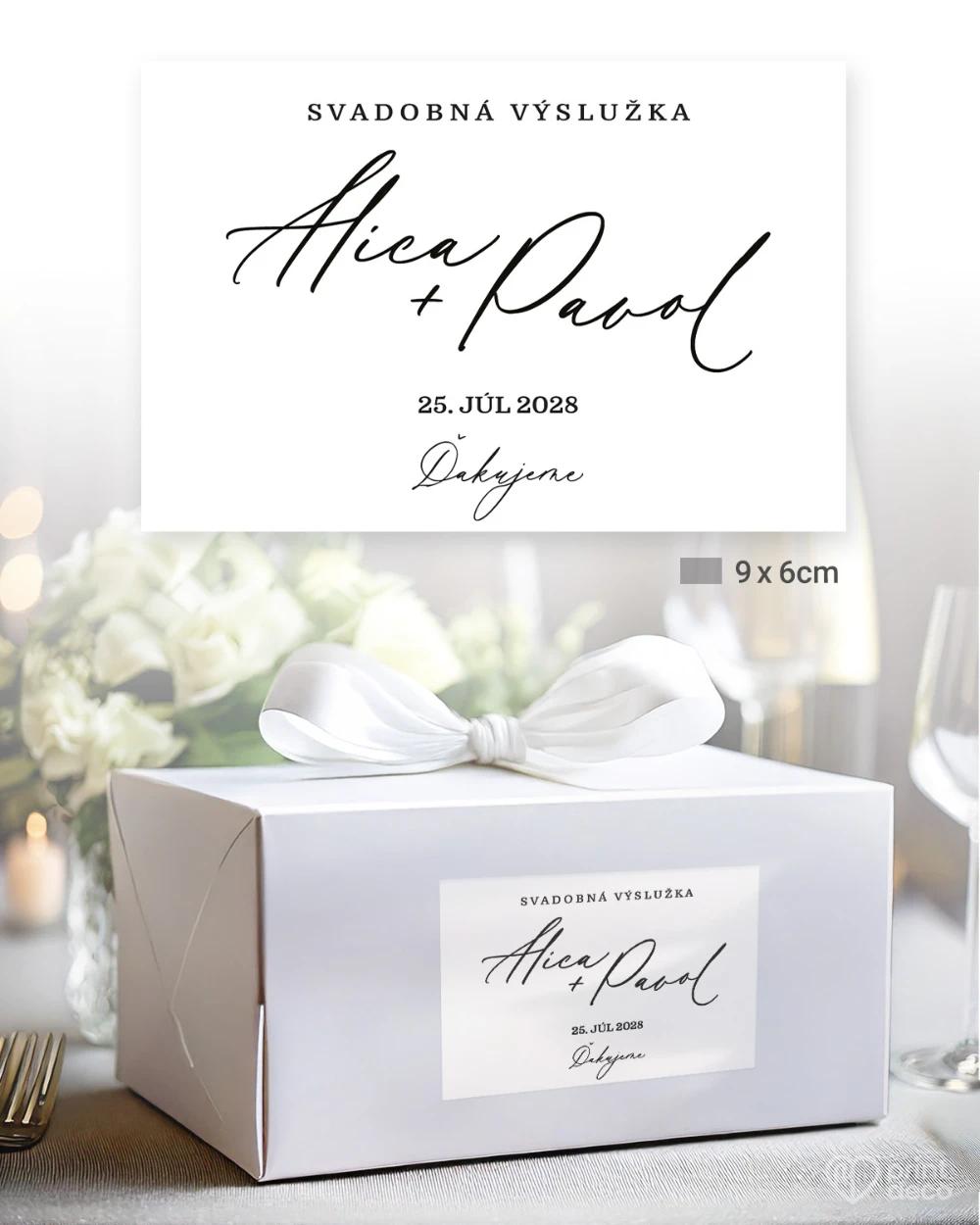 Svadobné samolepky na výslužky V tichu dvoch 3/5