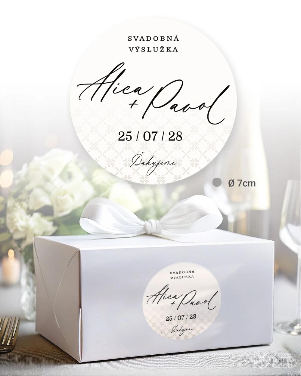 Svadobné samolepky na výslužky V jemnom spojení 4/5