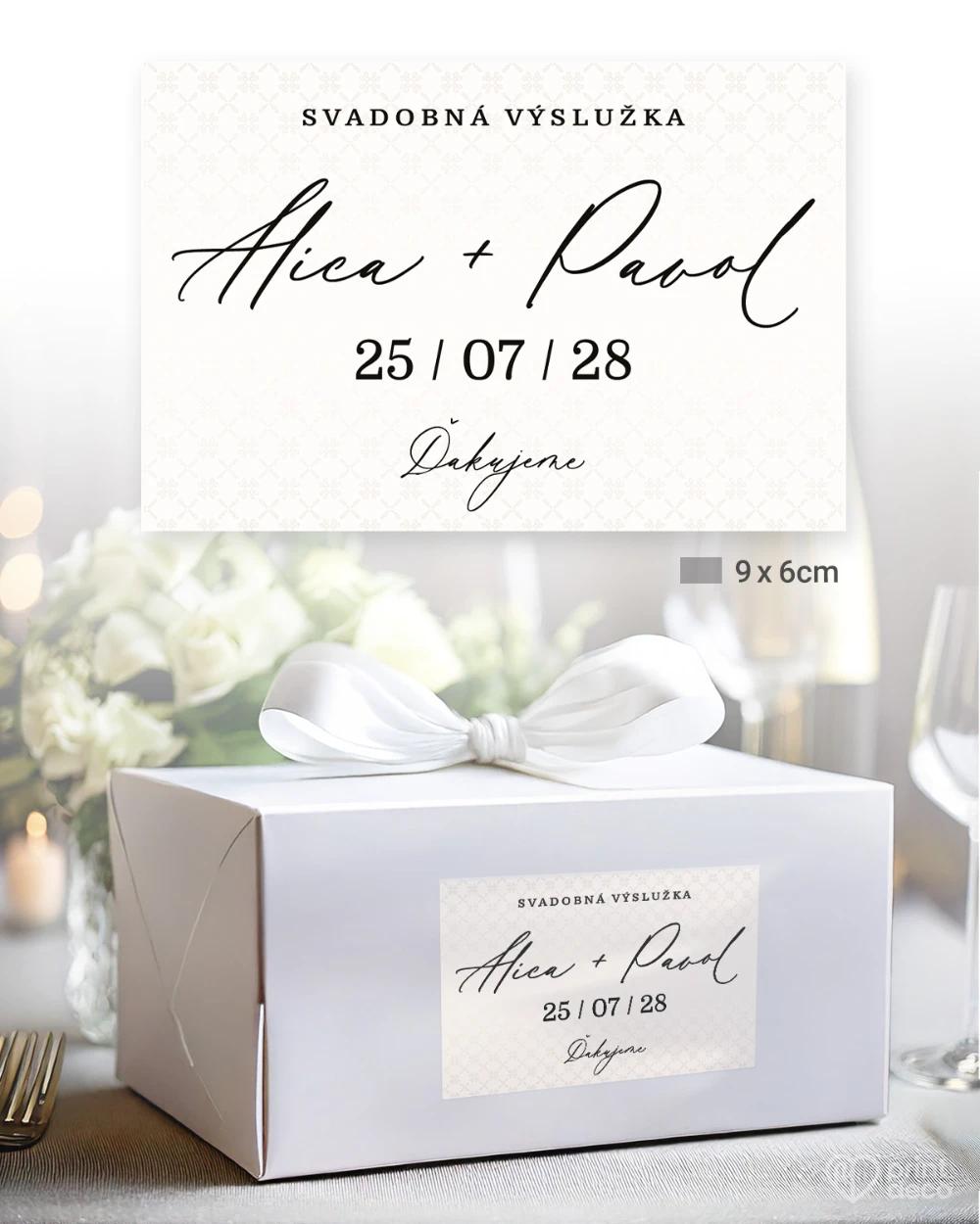 Svadobné samolepky na výslužky V jemnom spojení 3/5