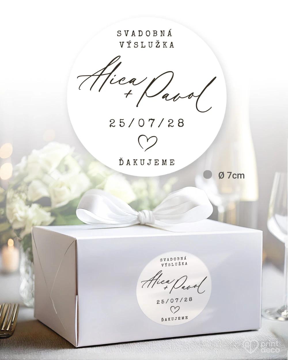 Svadobné samolepky na výslužky List lásky 4/5